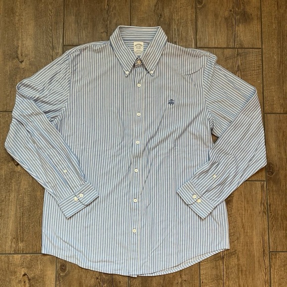 Brooks Brothers Other - Brooks Brothers Regent Blue & White Striped Long Sleeve Button Down Shirt XL